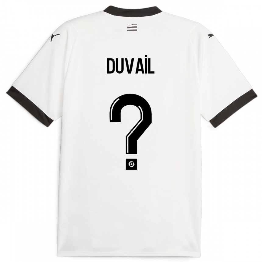 Kinder Fußball Jules Duvail #0 Weiß Auswärtstrikot Trikot 2023/24 T-Shirt Luxemburg