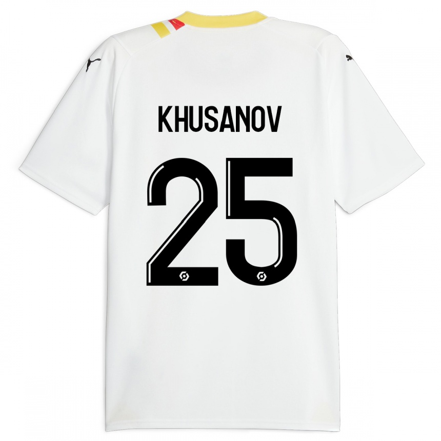 Kinder Fußball Abdukodir Khusanov #25 Schwarz Auswärtstrikot Trikot 2023/24 T-Shirt Luxemburg