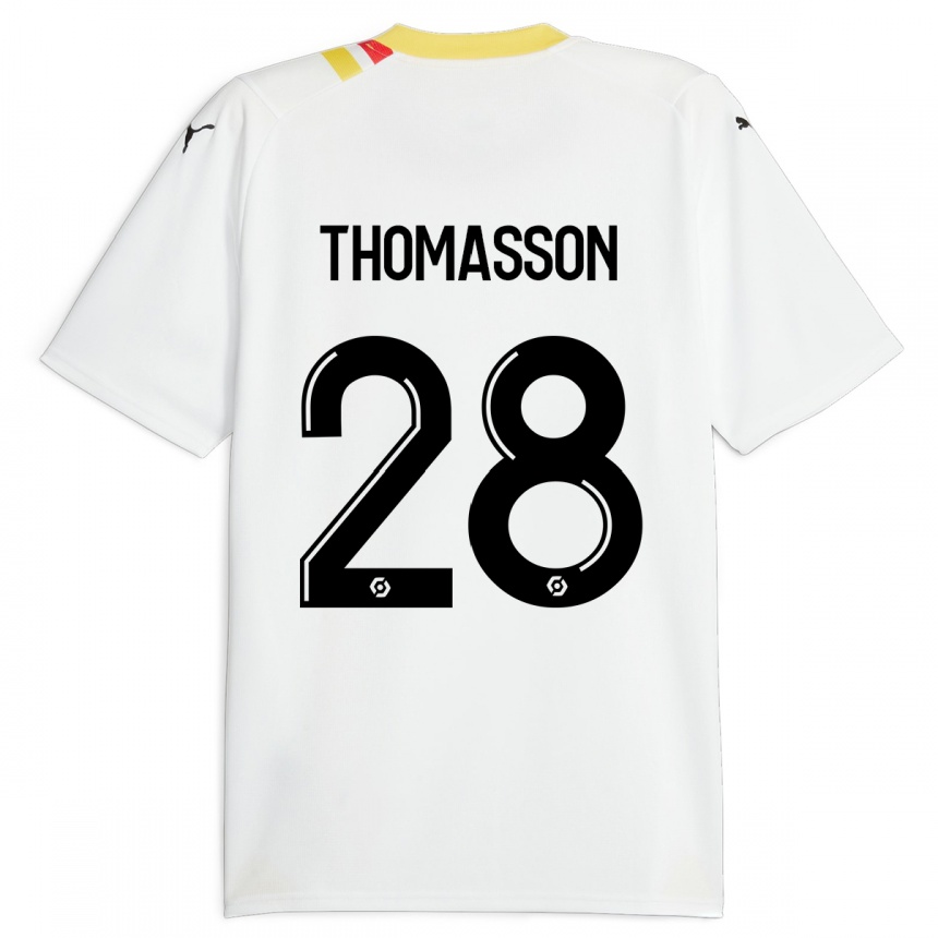 Kinder Fußball Adrien Thomasson #28 Schwarz Auswärtstrikot Trikot 2023/24 T-Shirt Luxemburg