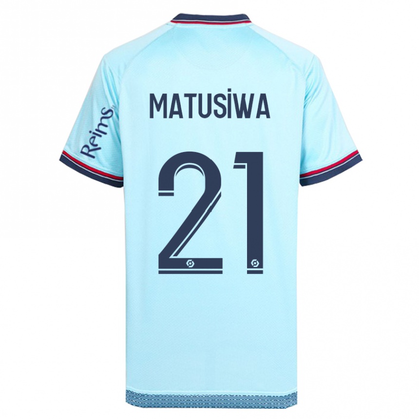 Kinder Fußball Azor Matusiwa #21 Himmelblau Auswärtstrikot Trikot 2023/24 T-Shirt Luxemburg