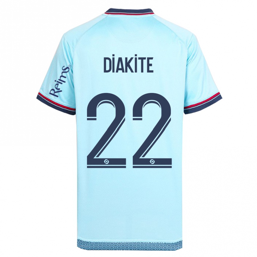Kinder Fußball Oumar Diakité #22 Himmelblau Auswärtstrikot Trikot 2023/24 T-Shirt Luxemburg