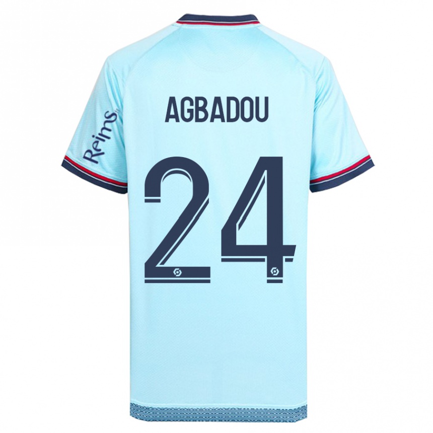 Kinder Fußball Emmanuel Agbadou #24 Himmelblau Auswärtstrikot Trikot 2023/24 T-Shirt Luxemburg