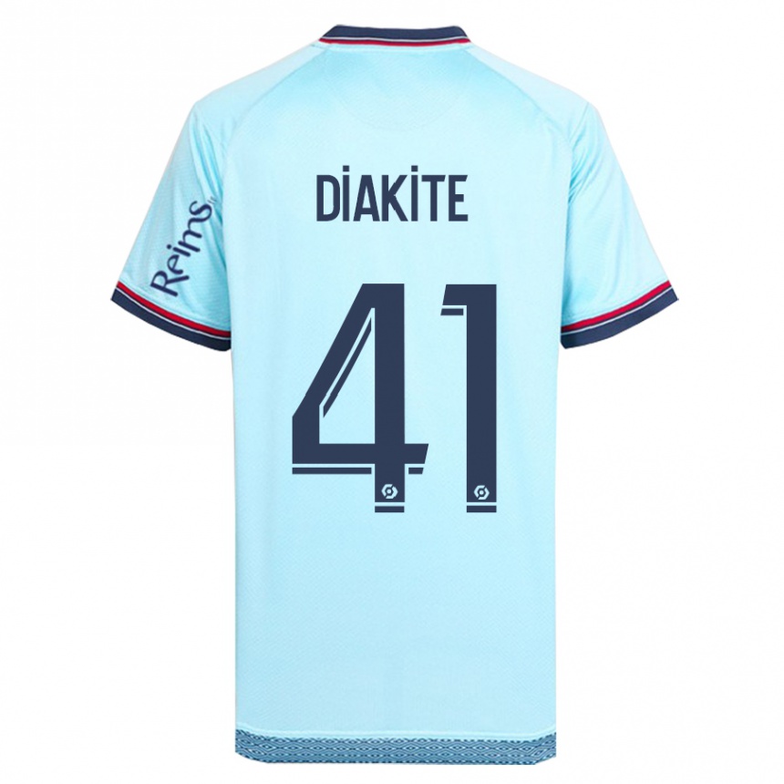 Kinder Fußball Ibrahim Diakité #41 Himmelblau Auswärtstrikot Trikot 2023/24 T-Shirt Luxemburg