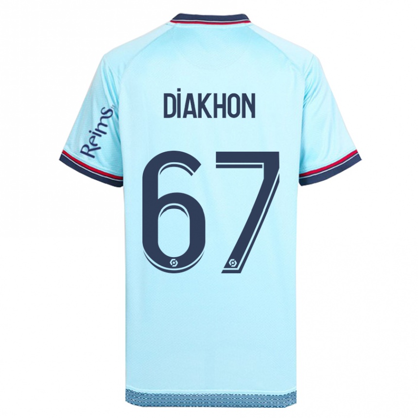 Kinder Fußball Mamadou Diakhon #67 Himmelblau Auswärtstrikot Trikot 2023/24 T-Shirt Luxemburg