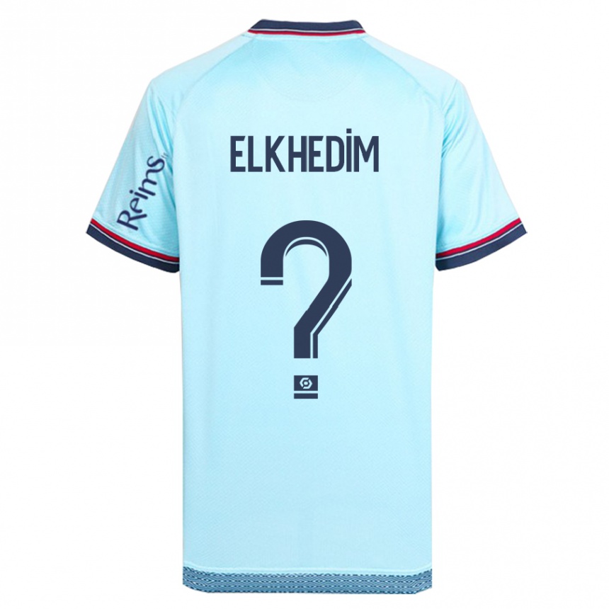 Kinder Fußball Abdenoor Elkhedim #0 Himmelblau Auswärtstrikot Trikot 2023/24 T-Shirt Luxemburg