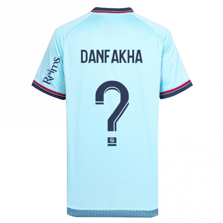 Kinder Fußball Dialla Danfakha #0 Himmelblau Auswärtstrikot Trikot 2023/24 T-Shirt Luxemburg