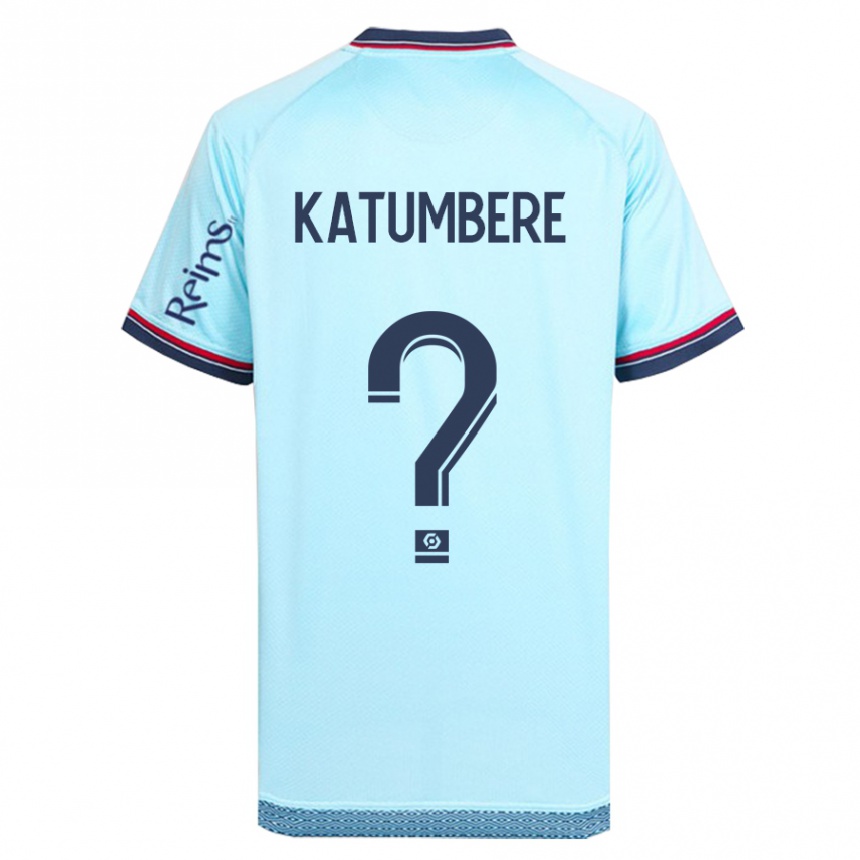 Kinder Fußball Noah Katumbere #0 Himmelblau Auswärtstrikot Trikot 2023/24 T-Shirt Luxemburg