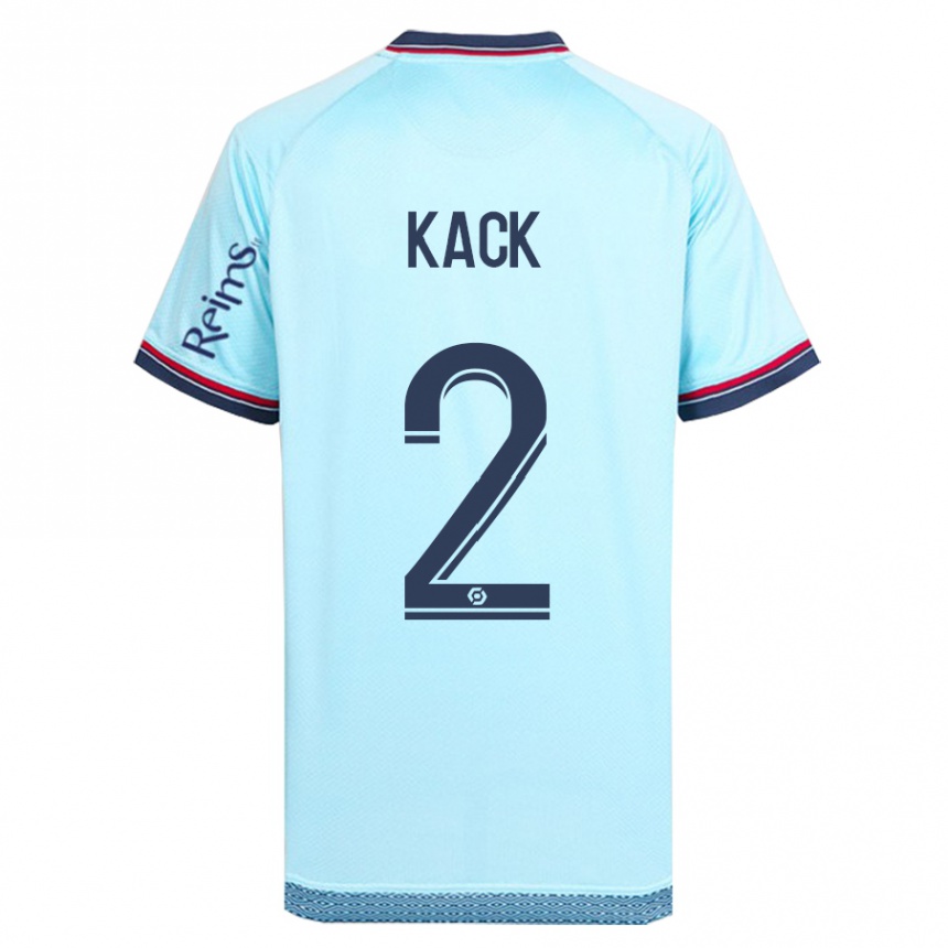 Kinder Fußball Mathilde Kack #2 Himmelblau Auswärtstrikot Trikot 2023/24 T-Shirt Luxemburg