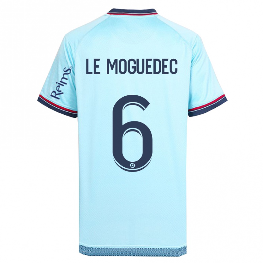 Kinder Fußball Anaële Le Moguédec #6 Himmelblau Auswärtstrikot Trikot 2023/24 T-Shirt Luxemburg