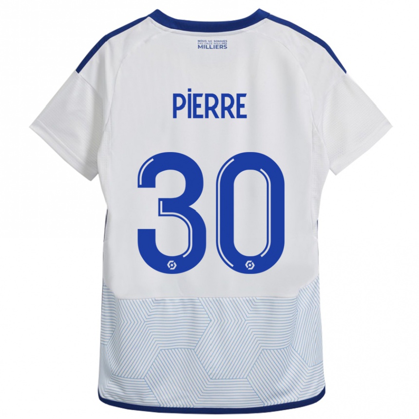 Kinder Fußball Alexandre Pierre #30 Weiß Auswärtstrikot Trikot 2023/24 T-Shirt Luxemburg