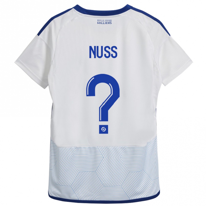 Kinder Fußball Antoine Nuss #0 Weiß Auswärtstrikot Trikot 2023/24 T-Shirt Luxemburg