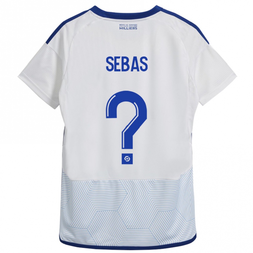 Kinder Fußball Jérémy Sebas #0 Weiß Auswärtstrikot Trikot 2023/24 T-Shirt Luxemburg