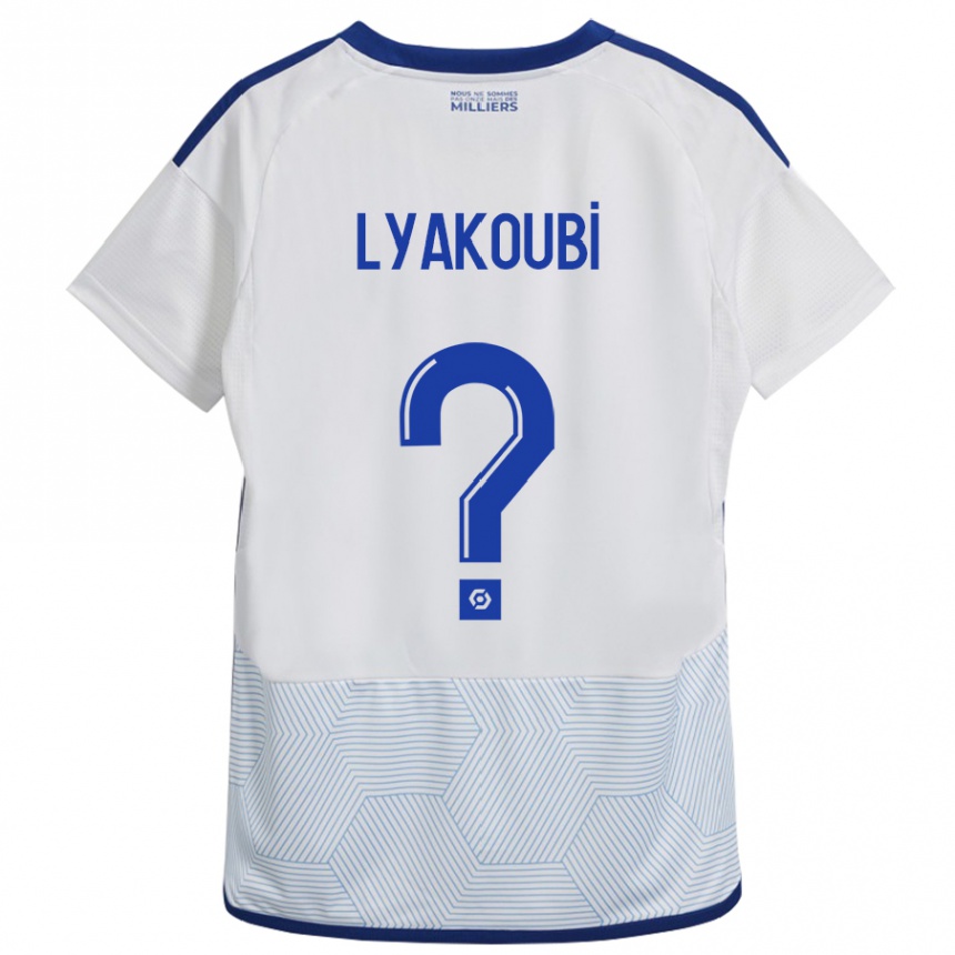 Kinder Fußball Oussama Lyakoubi #0 Weiß Auswärtstrikot Trikot 2023/24 T-Shirt Luxemburg