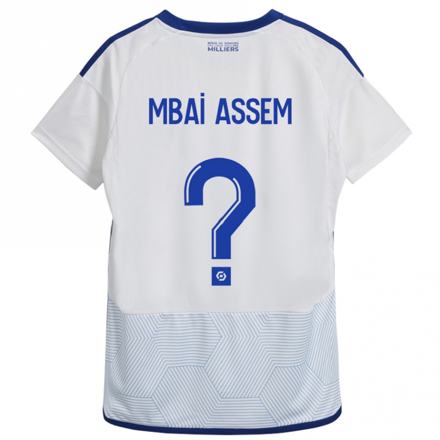 Kinder Fußball Chris Mbaï-Assem #0 Weiß Auswärtstrikot Trikot 2023/24 T-Shirt Luxemburg