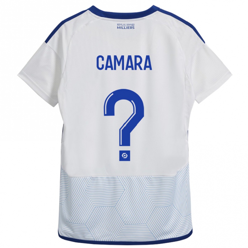 Kinder Fußball Alseny Camara #0 Weiß Auswärtstrikot Trikot 2023/24 T-Shirt Luxemburg