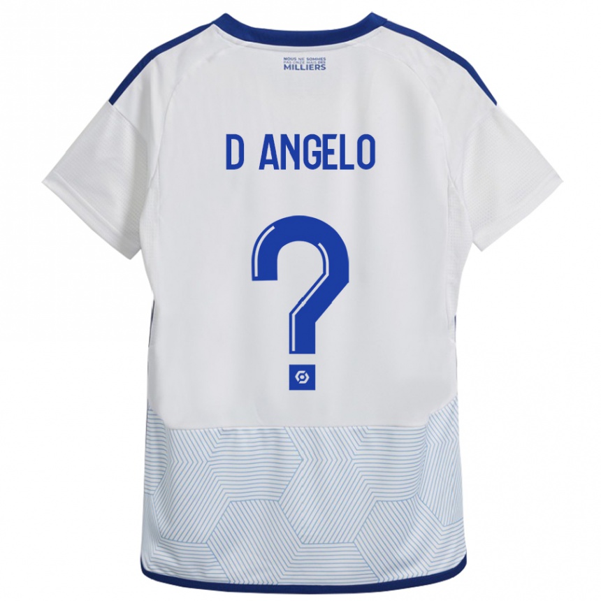 Kinder Fußball Gianni D'angelo #0 Weiß Auswärtstrikot Trikot 2023/24 T-Shirt Luxemburg
