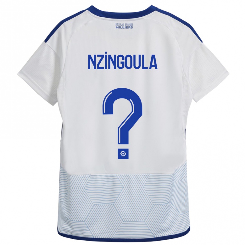 Kinder Fußball Rabby Nzingoula #0 Weiß Auswärtstrikot Trikot 2023/24 T-Shirt Luxemburg