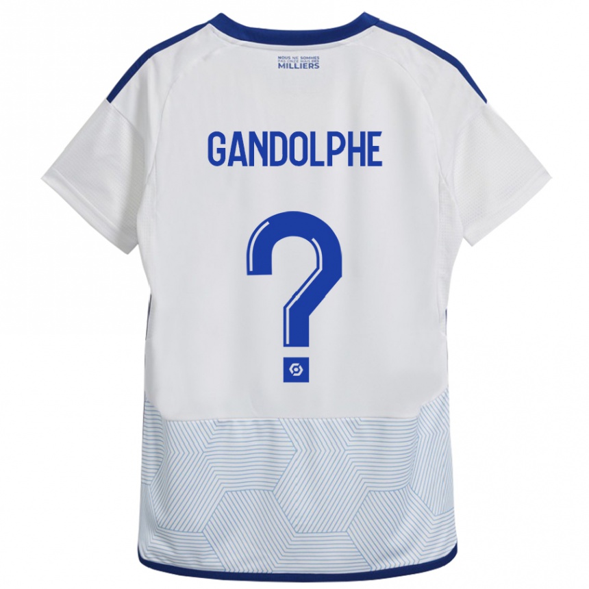 Kinder Fußball Adrien Gandolphe #0 Weiß Auswärtstrikot Trikot 2023/24 T-Shirt Luxemburg