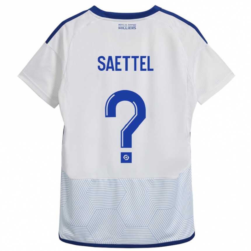 Kinder Fußball Tom Saettel #0 Weiß Auswärtstrikot Trikot 2023/24 T-Shirt Luxemburg