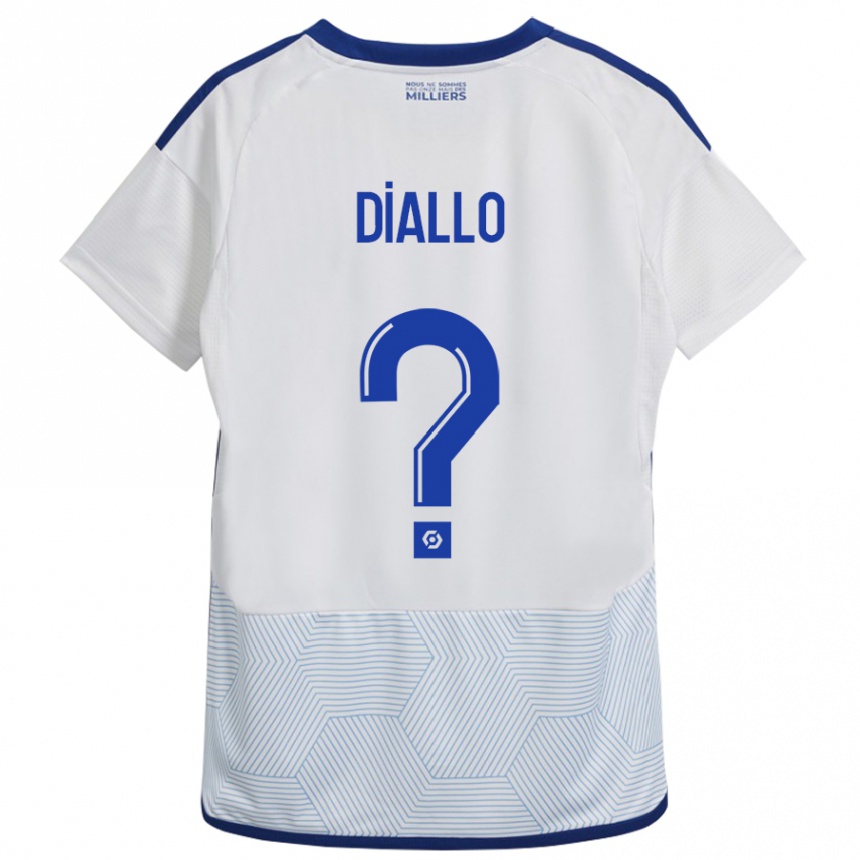 Kinder Fußball Tidiane Diallo #0 Weiß Auswärtstrikot Trikot 2023/24 T-Shirt Luxemburg