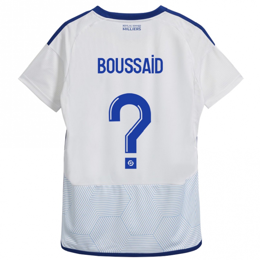 Kinder Fußball Willsem Boussaid #0 Weiß Auswärtstrikot Trikot 2023/24 T-Shirt Luxemburg