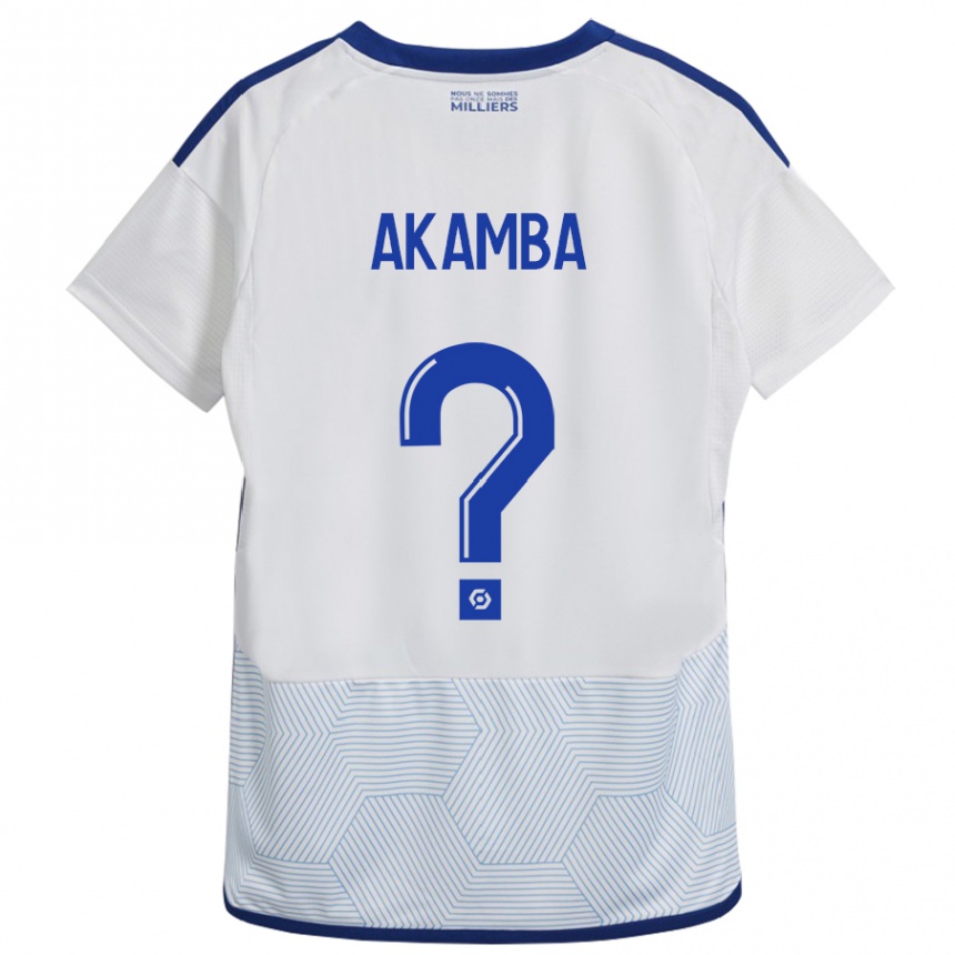 Kinder Fußball Fred Akamba #0 Weiß Auswärtstrikot Trikot 2023/24 T-Shirt Luxemburg