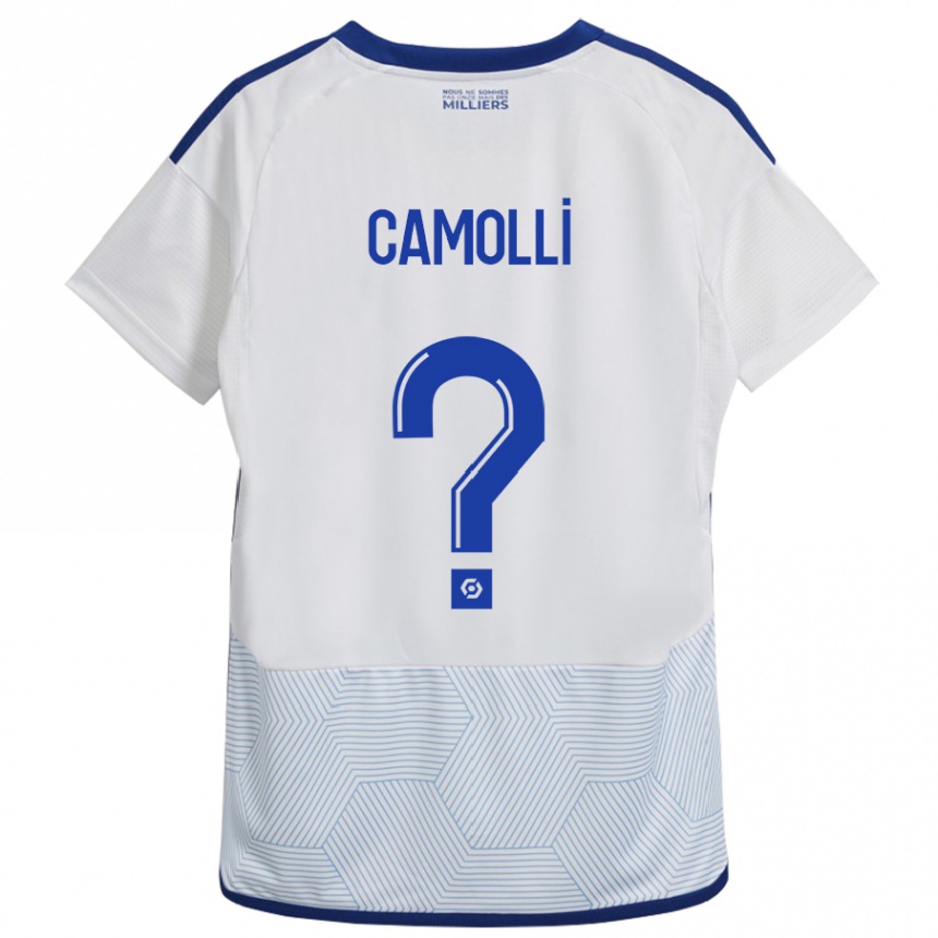 Kinder Fußball Benjamin Camolli #0 Weiß Auswärtstrikot Trikot 2023/24 T-Shirt Luxemburg