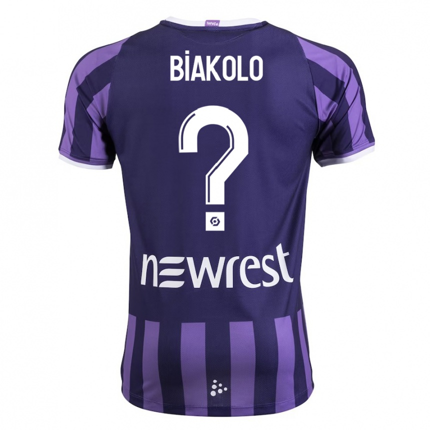 Kinder Fußball Tony Biakolo #0 Lila Auswärtstrikot Trikot 2023/24 T-Shirt Luxemburg