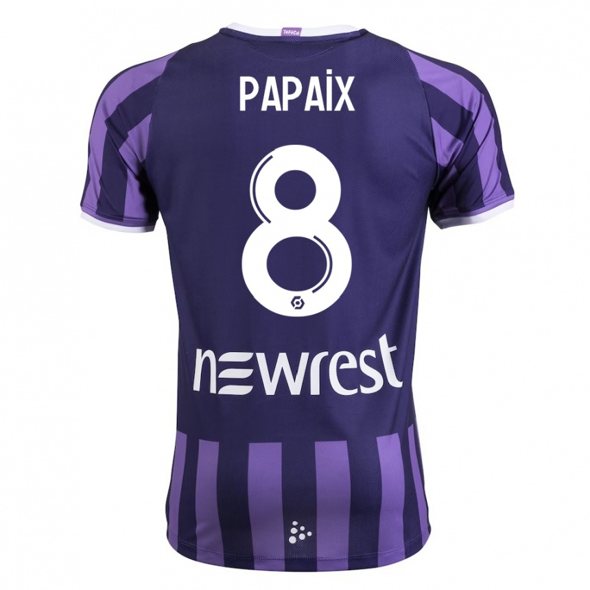 Kinder Fußball Pauline Papaix #8 Lila Auswärtstrikot Trikot 2023/24 T-Shirt Luxemburg