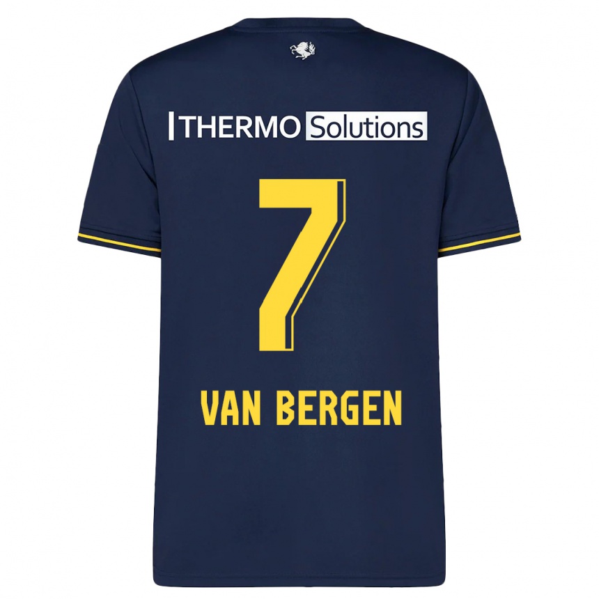 Kinder Fußball Mitchell Van Bergen #7 Marine Auswärtstrikot Trikot 2023/24 T-Shirt Luxemburg