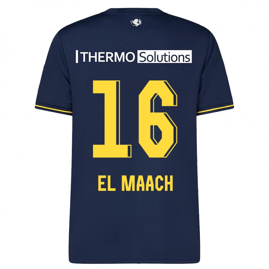 Kinder Fußball Issam El Maach #16 Marine Auswärtstrikot Trikot 2023/24 T-Shirt Luxemburg