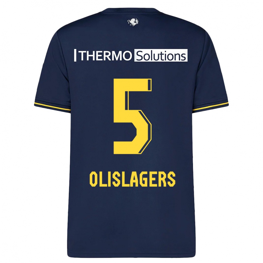 Kinder Fußball Marisa Olislagers #5 Marine Auswärtstrikot Trikot 2023/24 T-Shirt Luxemburg