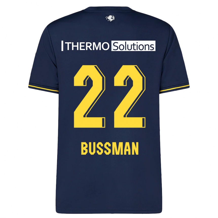 Kinder Fußball Fiene Bussman #22 Marine Auswärtstrikot Trikot 2023/24 T-Shirt Luxemburg