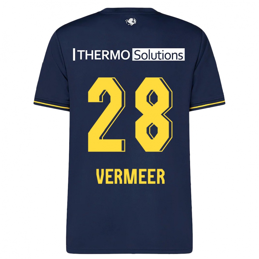 Kinder Fußball Sofie Rianne Vermeer #28 Marine Auswärtstrikot Trikot 2023/24 T-Shirt Luxemburg