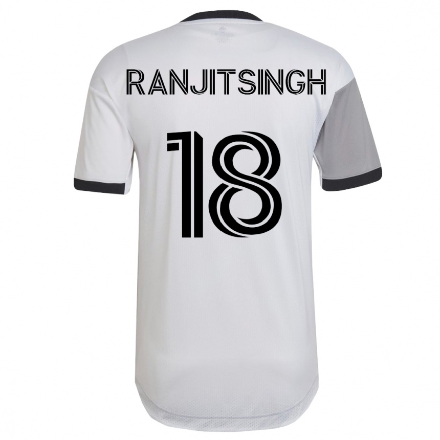 Kinder Fußball Greg Ranjitsingh #18 Weiß Auswärtstrikot Trikot 2023/24 T-Shirt Luxemburg