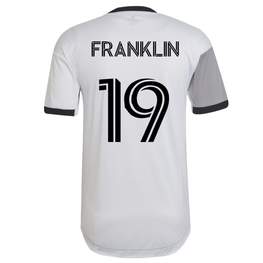 Kinder Fußball Kobe Franklin #19 Weiß Auswärtstrikot Trikot 2023/24 T-Shirt Luxemburg