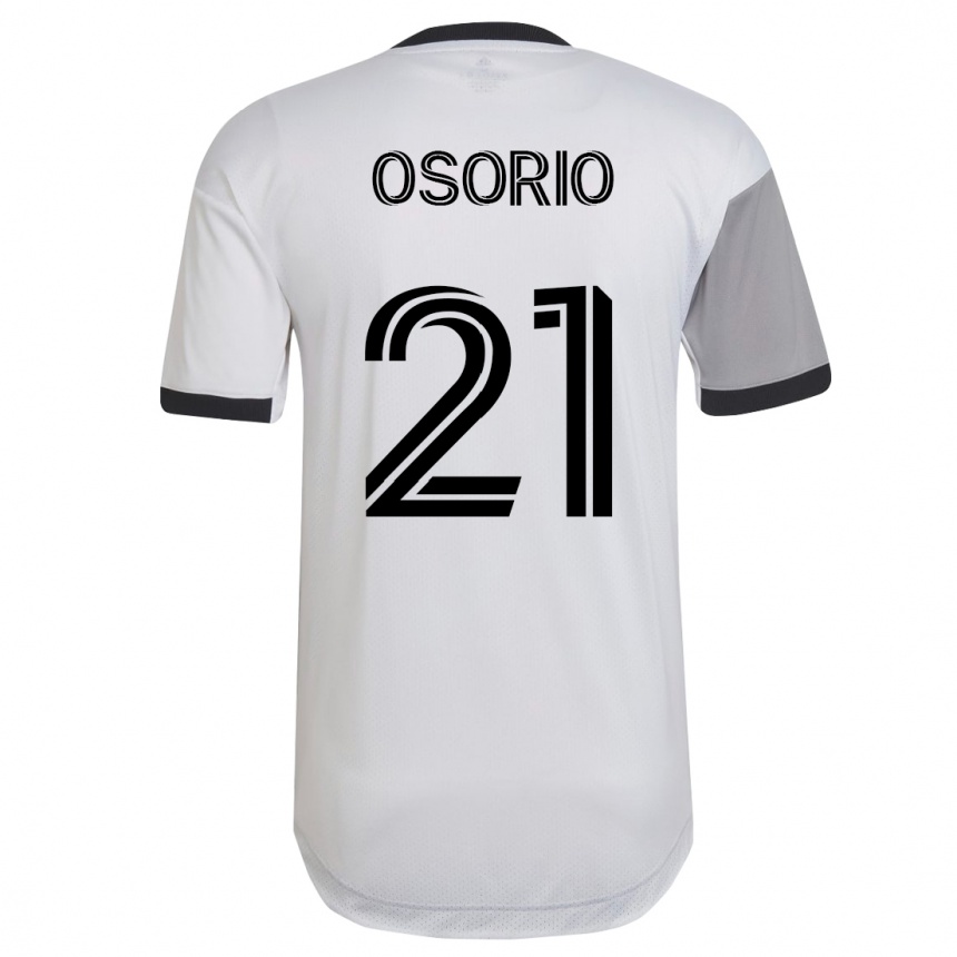 Kinder Fußball Jonathan Osorio #21 Weiß Auswärtstrikot Trikot 2023/24 T-Shirt Luxemburg