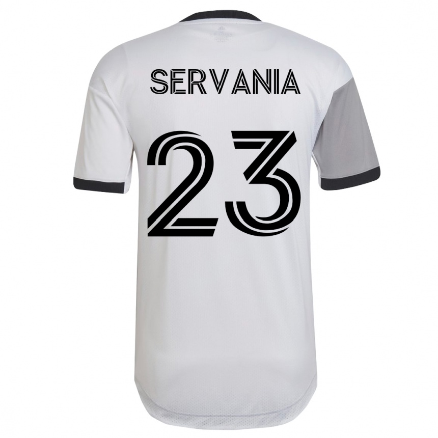 Kinder Fußball Brandon Servania #23 Weiß Auswärtstrikot Trikot 2023/24 T-Shirt Luxemburg