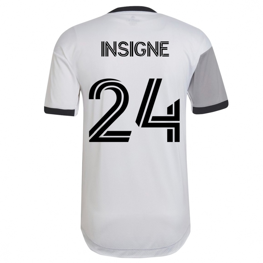 Kinder Fußball Lorenzo Insigne #24 Weiß Auswärtstrikot Trikot 2023/24 T-Shirt Luxemburg