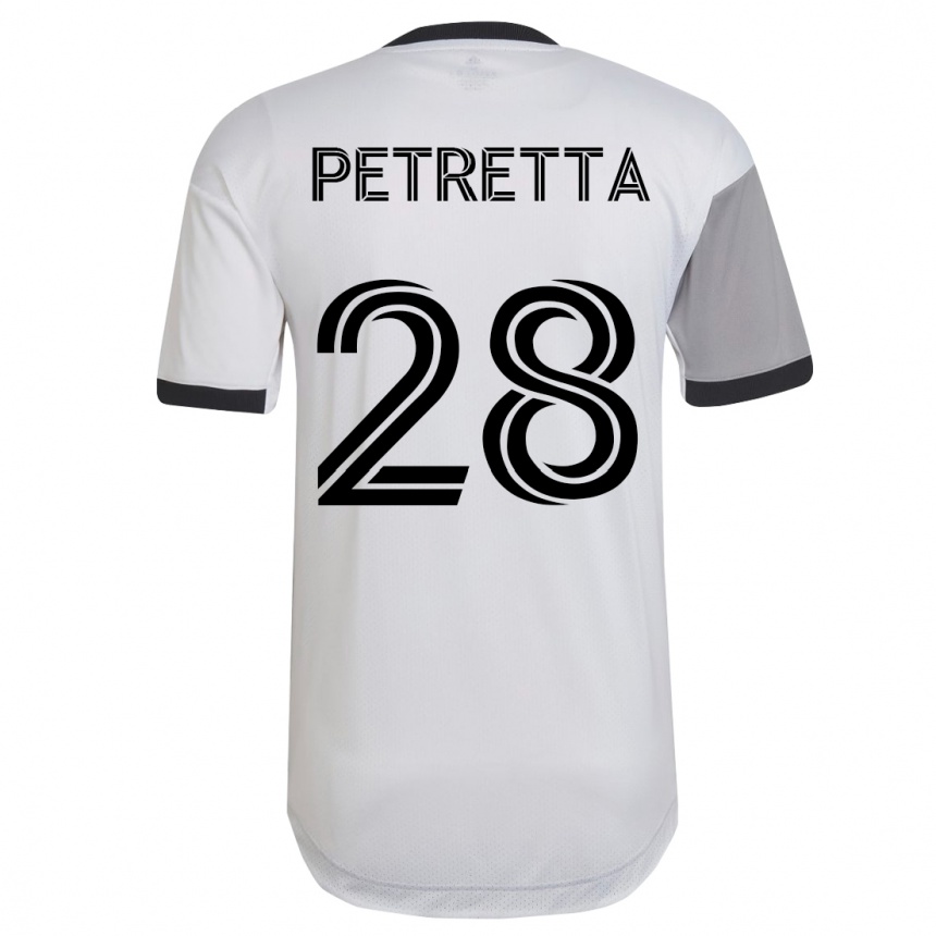 Kinder Fußball Raoul Petretta #28 Weiß Auswärtstrikot Trikot 2023/24 T-Shirt Luxemburg