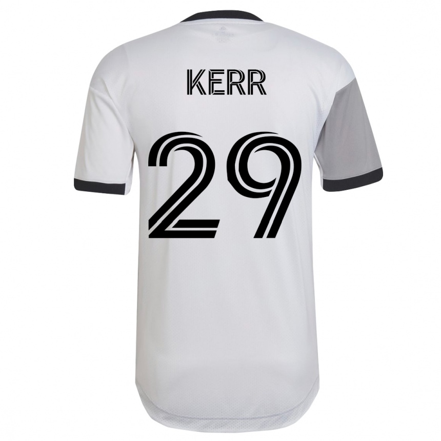 Kinder Fußball Deandre Kerr #29 Weiß Auswärtstrikot Trikot 2023/24 T-Shirt Luxemburg