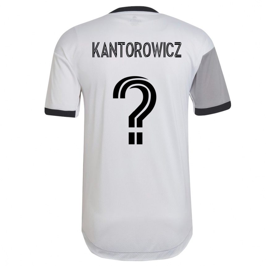 Kinder Fußball Dominic Kantorowicz #0 Weiß Auswärtstrikot Trikot 2023/24 T-Shirt Luxemburg