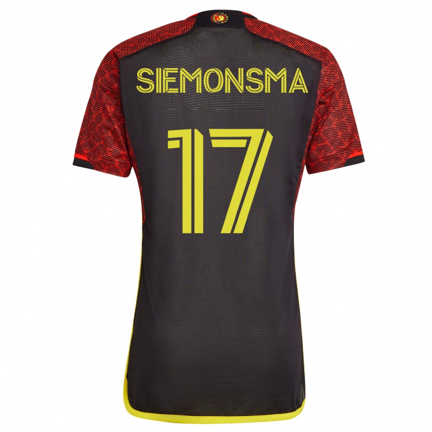 Kinder Fußball Sianna Siemonsma #17 Orangefarben Auswärtstrikot Trikot 2023/24 T-Shirt Luxemburg