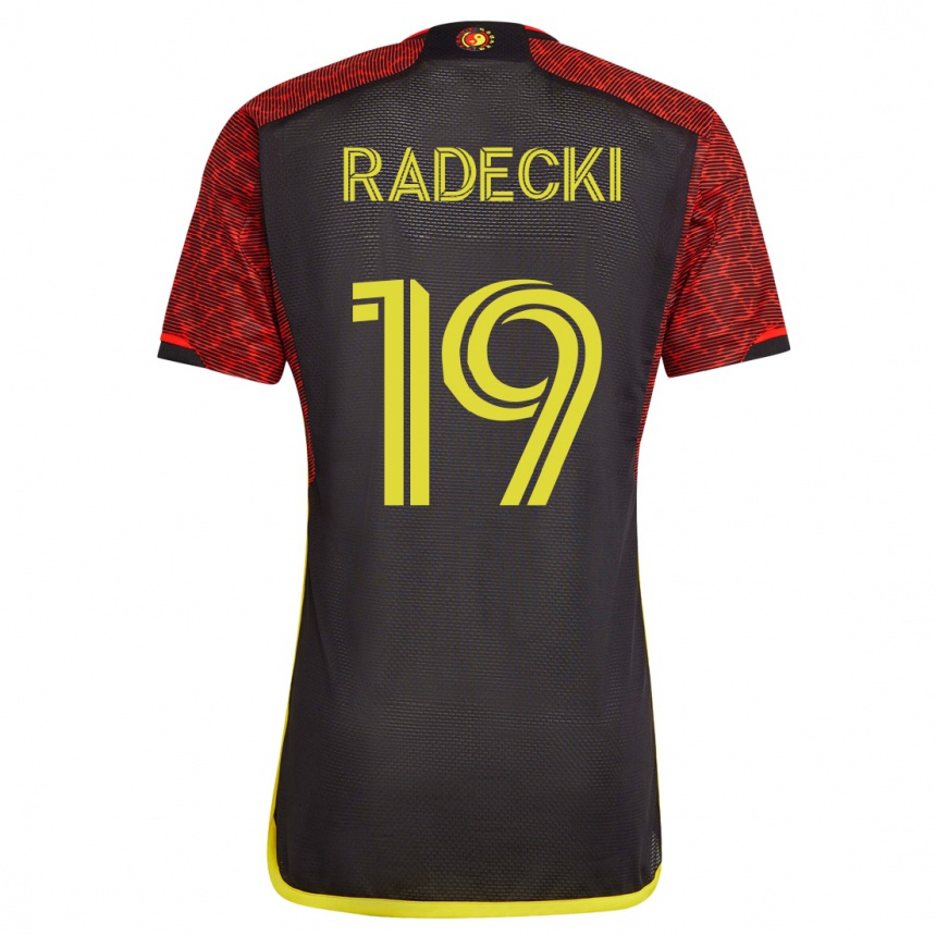 Kinder Fußball Taylor Radecki #19 Orangefarben Auswärtstrikot Trikot 2023/24 T-Shirt Luxemburg