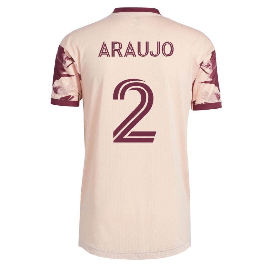 Kinder Fußball Miguel Araujo #2 Cremefarben Auswärtstrikot Trikot 2023/24 T-Shirt Luxemburg