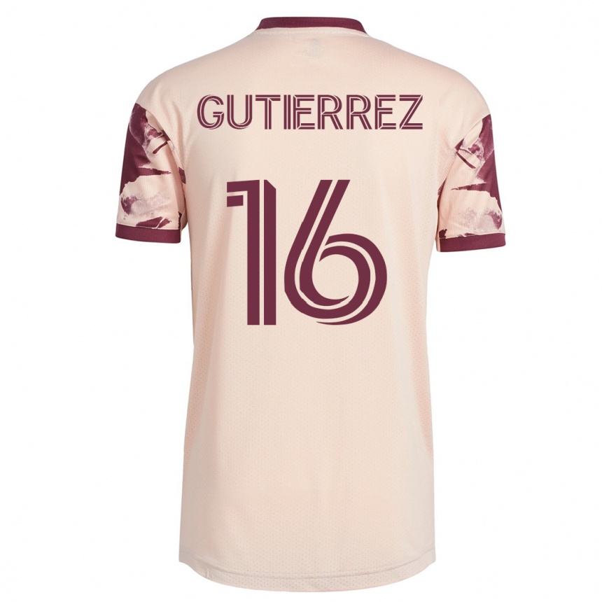 Kinder Fußball Diego Gutiérrez #16 Cremefarben Auswärtstrikot Trikot 2023/24 T-Shirt Luxemburg