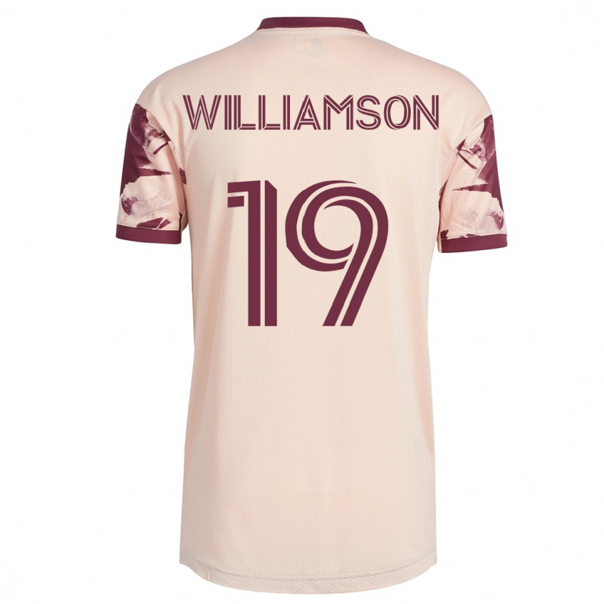 Kinder Fußball Eryk Williamson #19 Cremefarben Auswärtstrikot Trikot 2023/24 T-Shirt Luxemburg