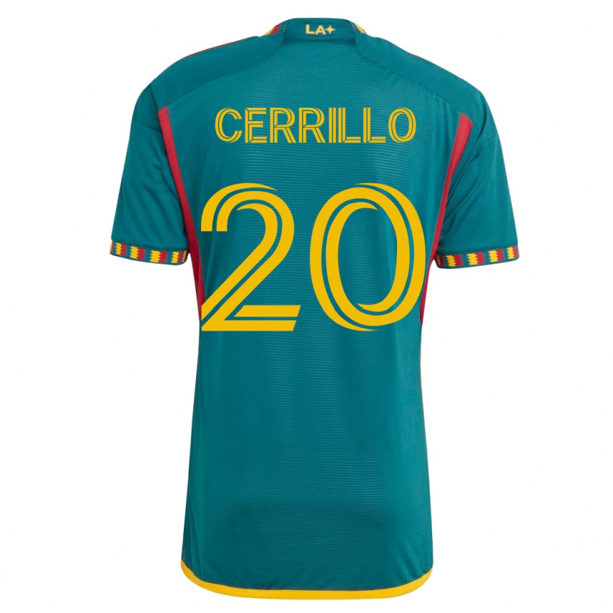Kinder Fußball Edwin Cerrillo #20 Grün Auswärtstrikot Trikot 2023/24 T-Shirt Luxemburg