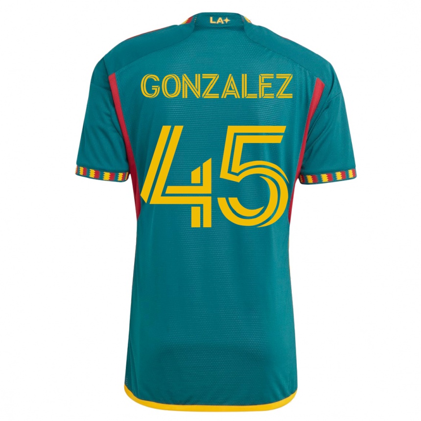 Kinder Fußball Adrián González #45 Grün Auswärtstrikot Trikot 2023/24 T-Shirt Luxemburg