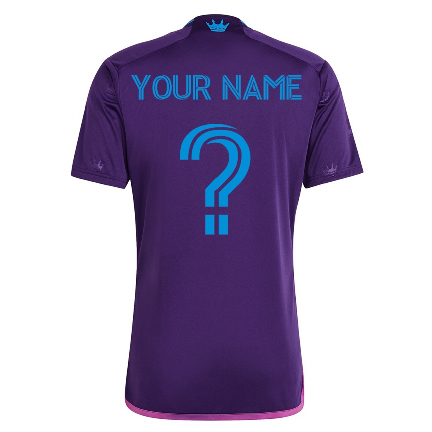 Kinder Fußball Ihren Namen #0 Violett Auswärtstrikot Trikot 2023/24 T-Shirt Luxemburg